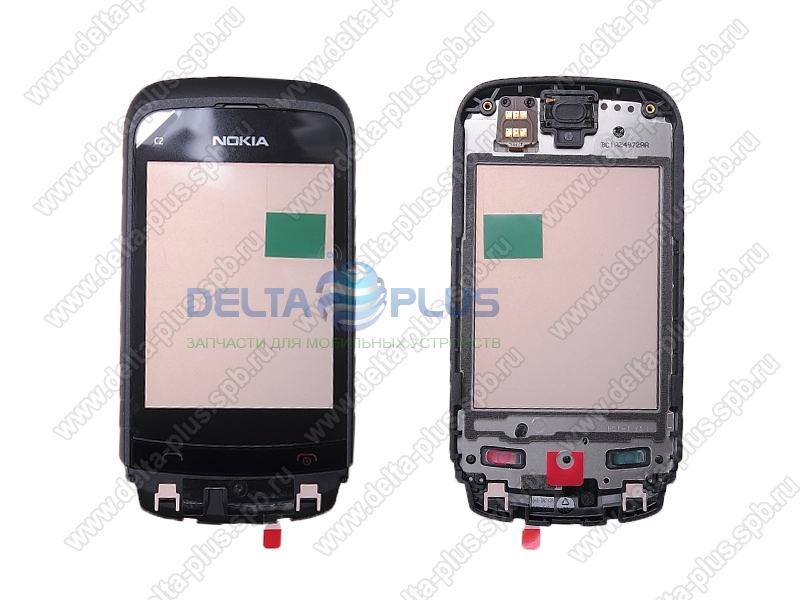 NOKIA C2-03 верхняя часть слайдера сенсорная в сборе с динамиком и функциональной клавиатурой (цвет - black)