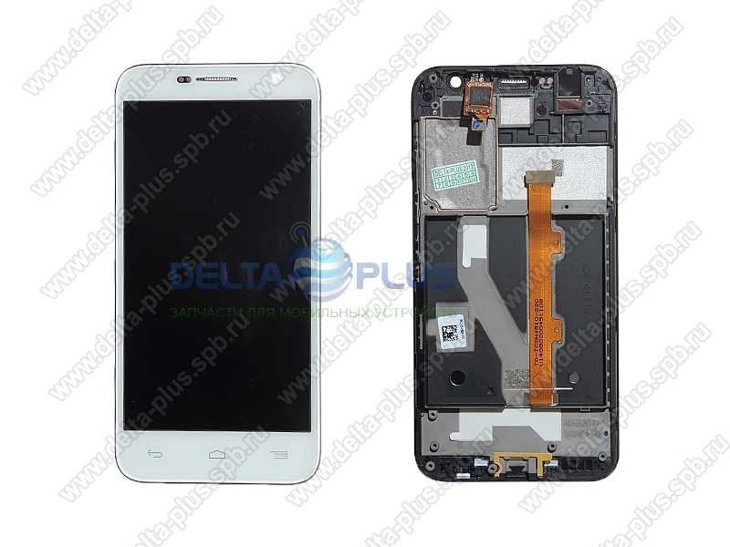 ALCATEL OT 6016X Idol 2 Mini дисплей в сборе с тачскрином и передней панелью (цвет - white)