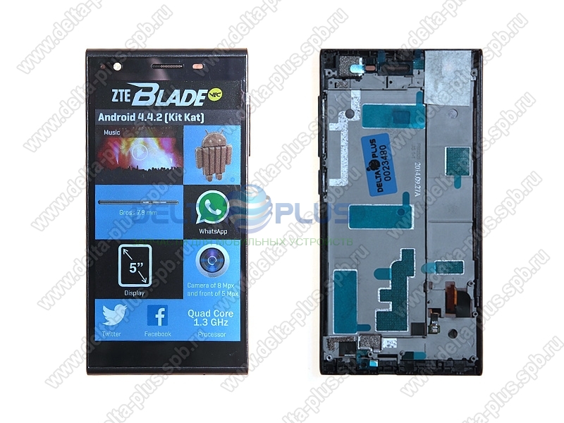 ZTE Geek 2 дисплей в сборе с тачскрином и передней панелью (цвет - black)